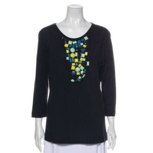 Tory Burch scoop neck Beaded shirt